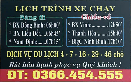 lộ trình nhà xe Thanh Khâm Nghĩa Hưng Vinh Nghệ An