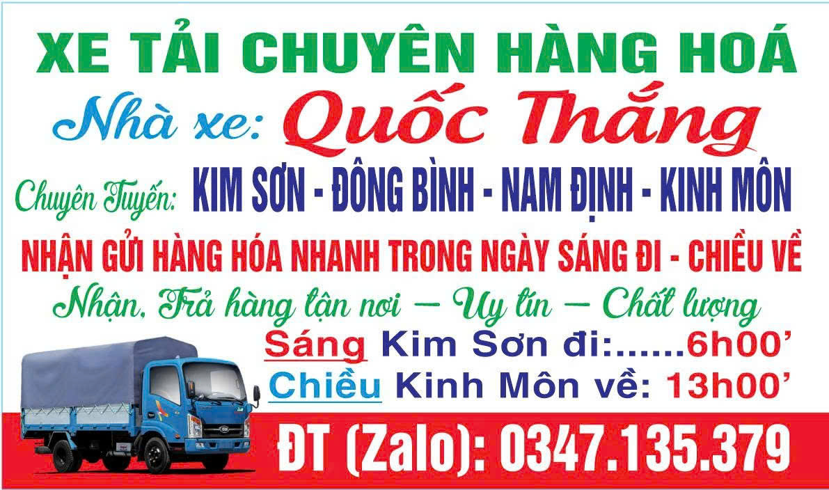 xe tải Quốc Thắng Ninh Bình Nam Định Thái Bình Hưng Yên Hải Dương